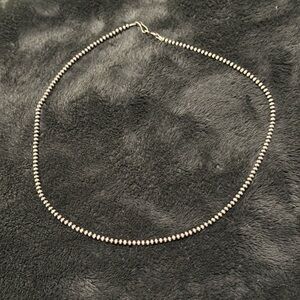 Elegant Silver Beaded Necklace